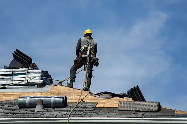 Professional Roofing technician working in Alverda, PA